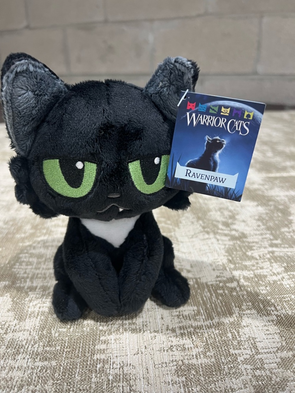 Warrior Cats Ravenpaw Plush - Black with Green Eyes